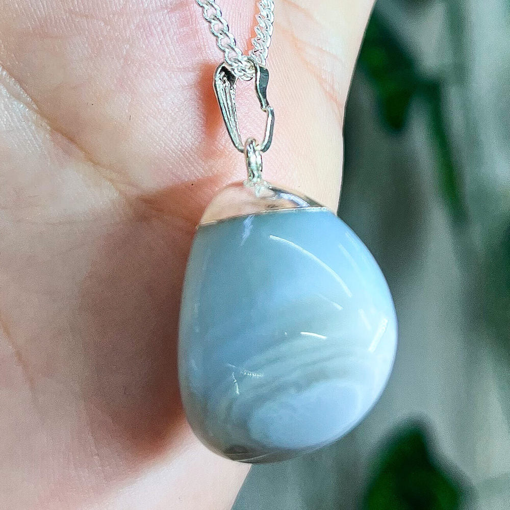 Natural Blue Lace Agate Necklace Gold Raw Blue Lace Agate Pendant Necklace  Blue Lace Agate Jewelry for Women Blue Chalcedony Necklace - Etsy